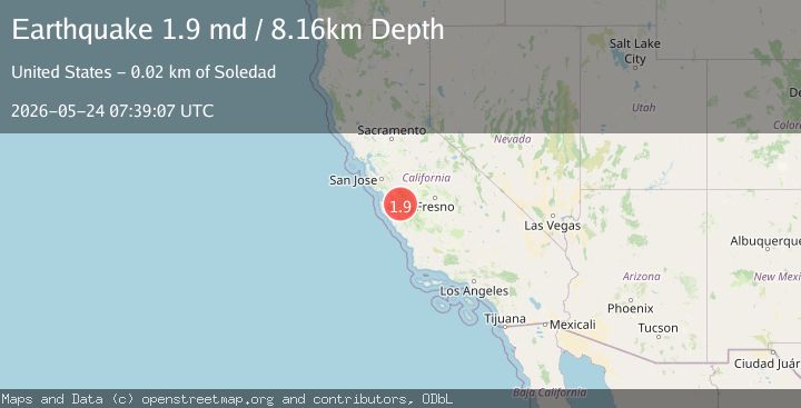 Map of 2 km ENE of Pinnacles, CA
