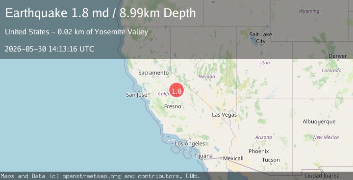 Map of 19 km SE of Yosemite Valley, CA