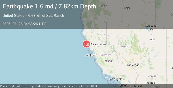 Map of 5 km ESE of Point Arena, CA