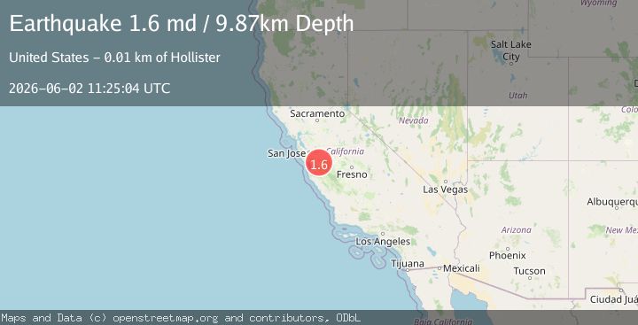 Map of 9 km NNW of Hollister, CA