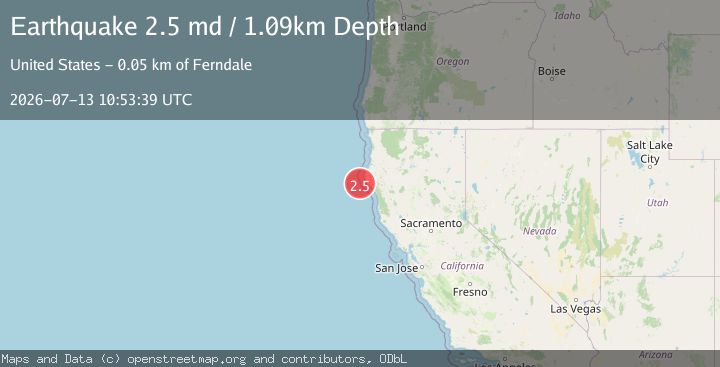 Map of 31 km WSW of Petrolia, CA