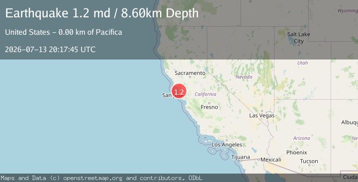 Map of 3 km SE of Pacifica, CA