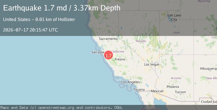 Map of 12 km ESE of Gilroy, CA