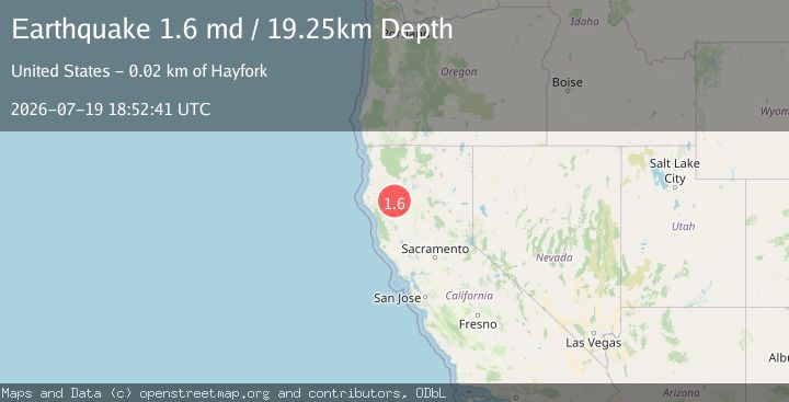 Map of 24 km SSE of Hayfork, CA