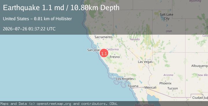 Map of 10 km N of Hollister, CA
