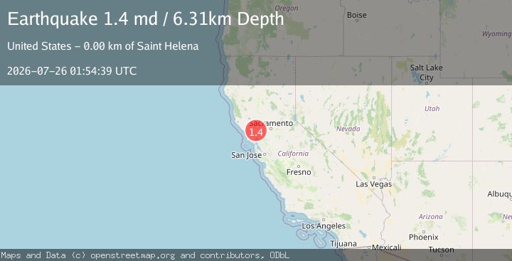 Map of 4 km ENE of Saint Helena, CA