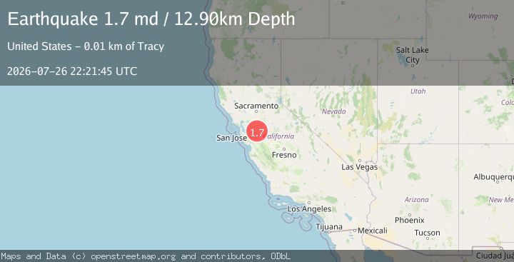 Map of 14 km S of Tracy, CA