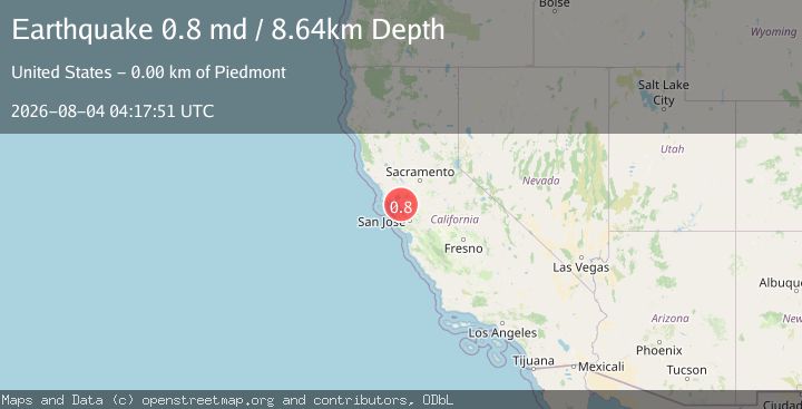 Map of 3 km N of Piedmont, CA