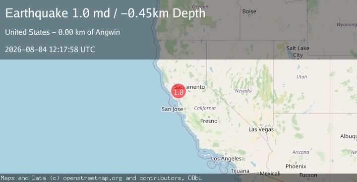 Map of 1 km S of Angwin, CA