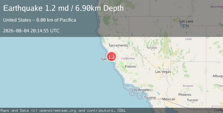 Map of 3 km ESE of Pacifica, CA