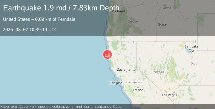Map of 3 km SE of Ferndale, CA
