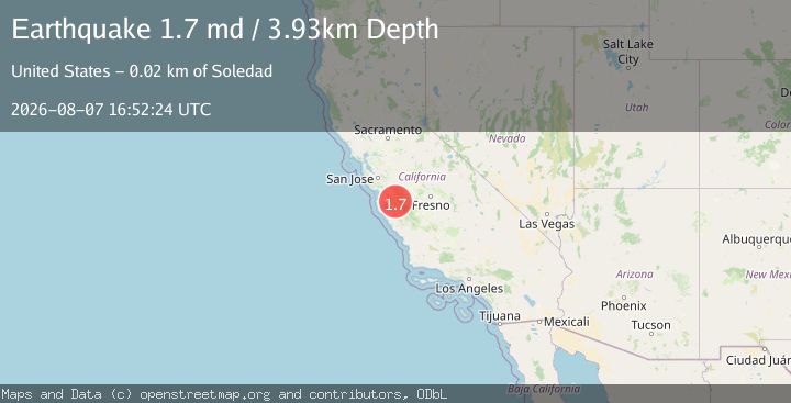 Map of 5 km NNW of Pinnacles, CA