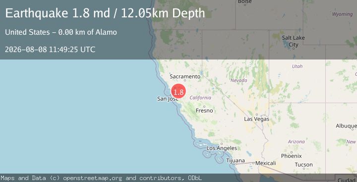 Map of 2 km SW of Alamo, CA