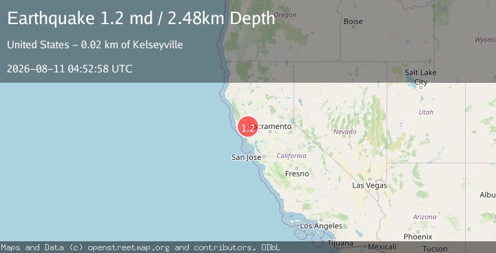 Map of 13 km NW of The Geysers, CA