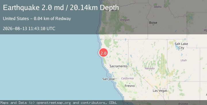 Map of 30 km E of Rio Dell, CA