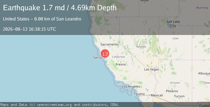 Map of 4 km NNE of San Leandro, CA