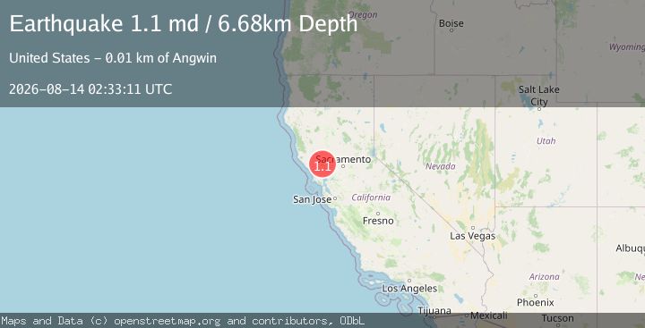 Map of 13 km NNW of Angwin, CA