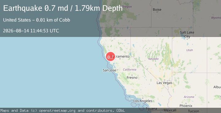 Map of 10 km NW of The Geysers, CA