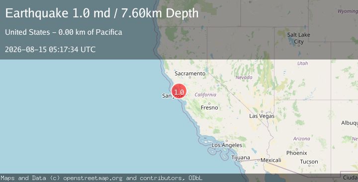 Map of 2 km ENE of Pacifica, CA