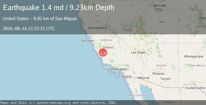 Map of 14 km SW of Parkfield, CA