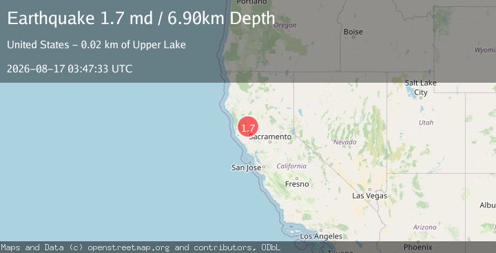 Map of 10 km SE of Lake Pillsbury, CA