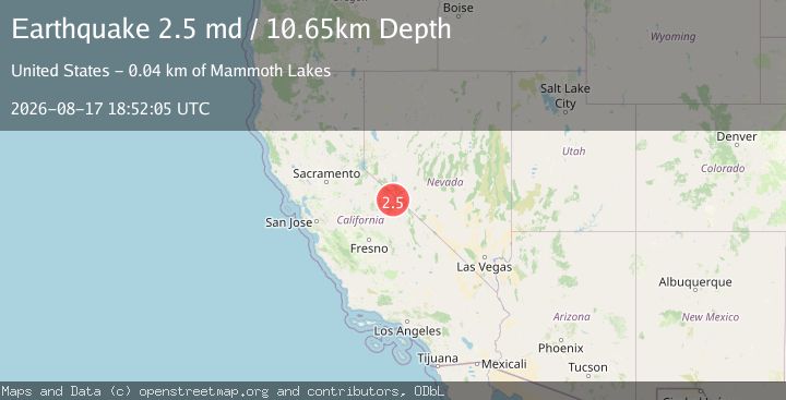 Map of 28 km SE of Bodie, CA
