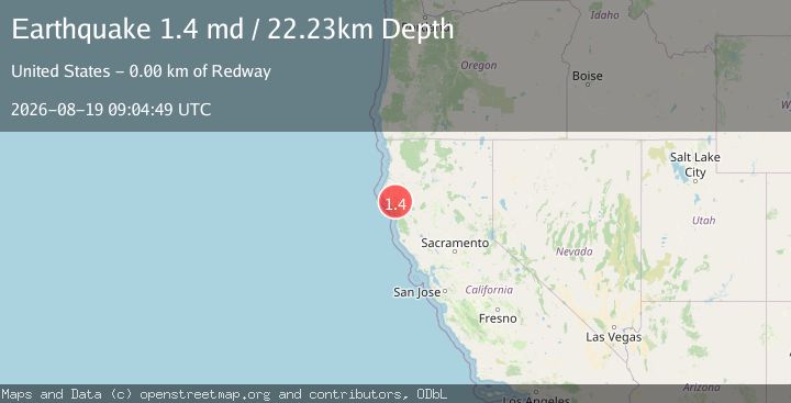 Map of 3 km WNW of Redway, CA