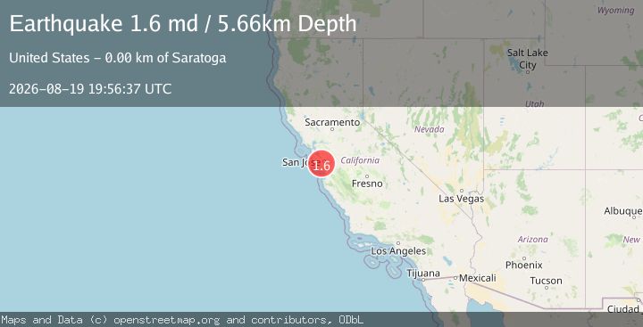 Map of 2 km SSW of Saratoga, CA