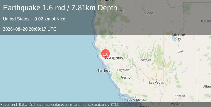 Map of 20 km NE of Upper Lake, CA