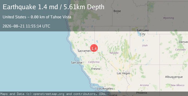 Map of 3 km WSW of Tahoe Vista, CA