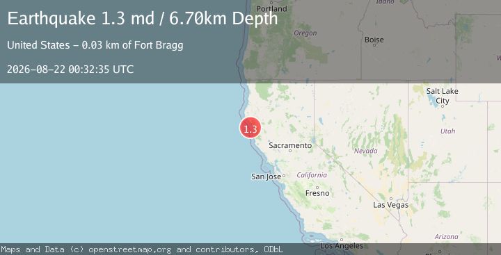 Map of 13 km W of Cape Vizcaino, CA