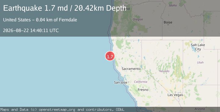 Map of 20 km WSW of Petrolia, CA
