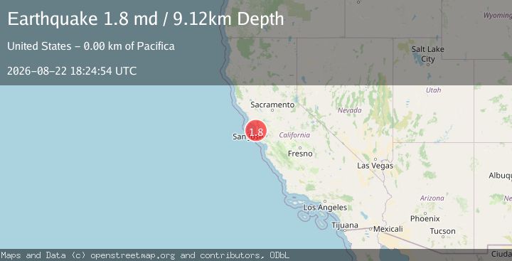 Map of 1 km ESE of Pacifica, CA