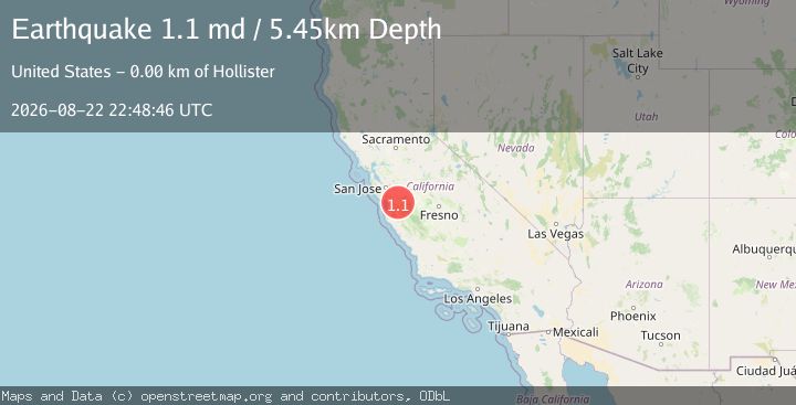Map of 2 km W of Hollister, CA