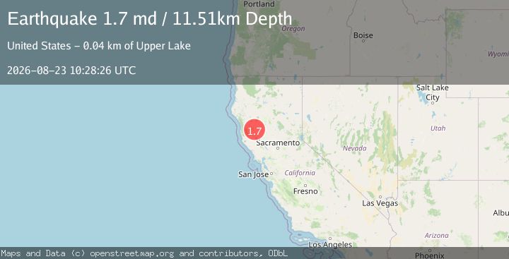 Map of 9 km N of Lake Pillsbury, CA