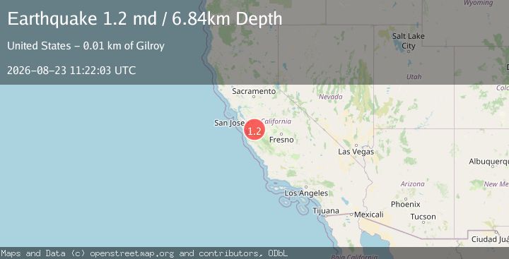Map of 11 km ESE of Gilroy, CA