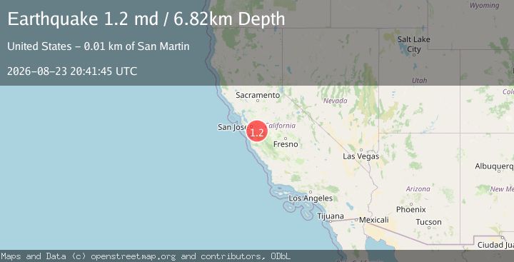 Map of 7 km NE of San Martin, CA