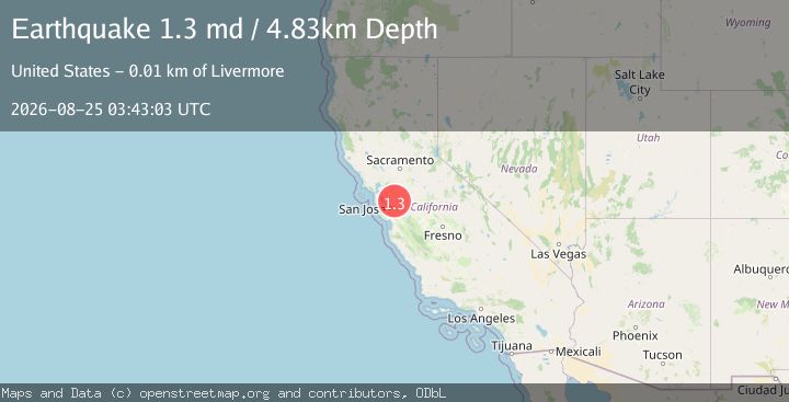 Map of 13 km SSE of Livermore, CA