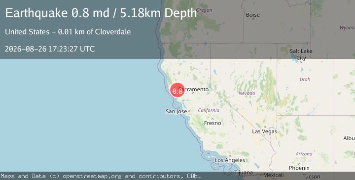 Map of 11 km E of Cloverdale, CA