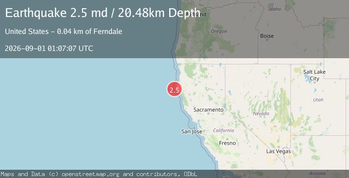 Map of 23 km W of Petrolia, CA