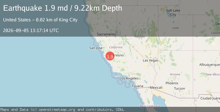 Map of 24 km NE of King City, CA