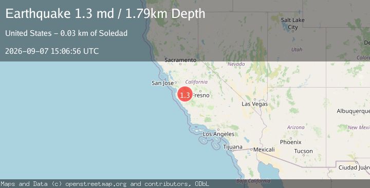 Map of 6 km ENE of Pinnacles, CA