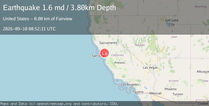 Map of 3 km ESE of Hayward, CA
