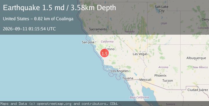 Map of 12 km NW of Parkfield, CA