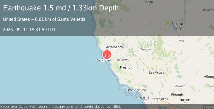 Map of 7 km E of Santa Venetia, CA