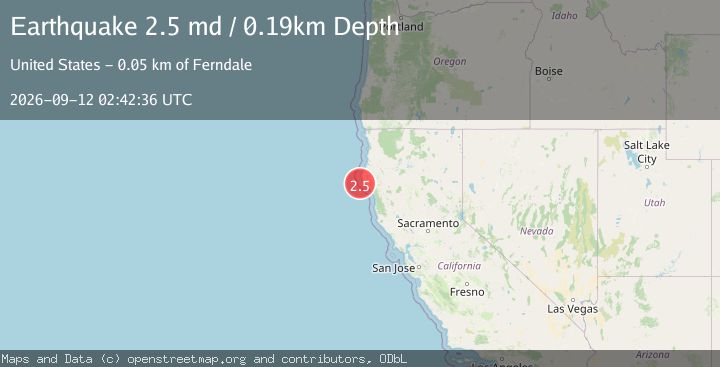 Map of 24 km SW of Petrolia, CA