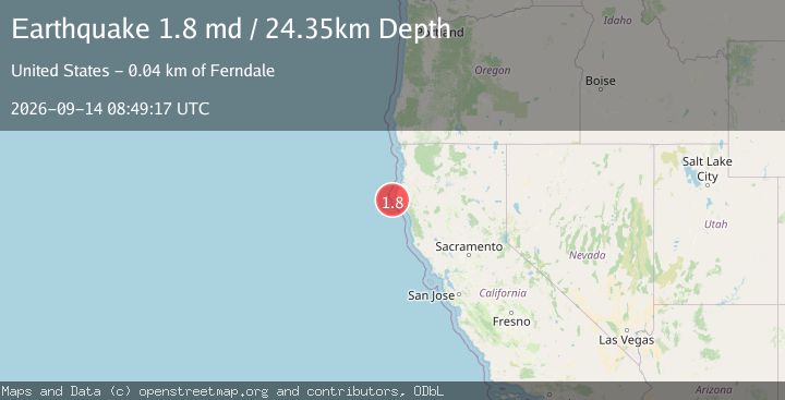 Map of 23 km W of Petrolia, CA