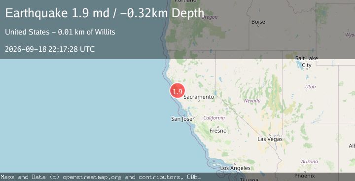 Map of 14 km S of Willits, CA