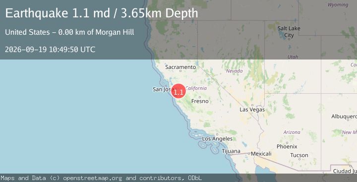 Map of 5 km NNW of Morgan Hill, CA