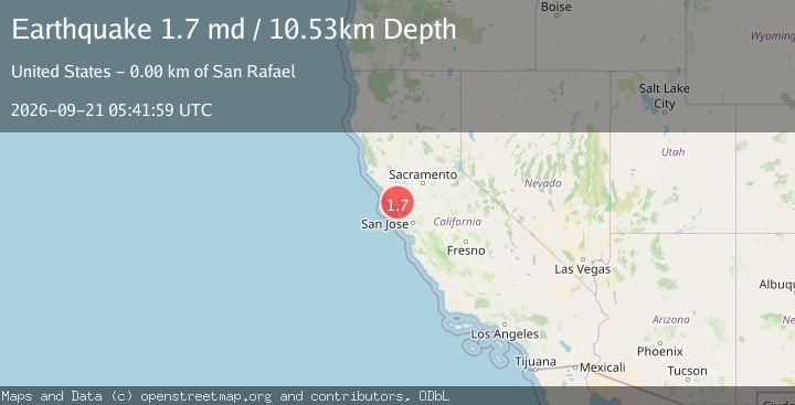 Map of 3 km ENE of San Rafael, CA